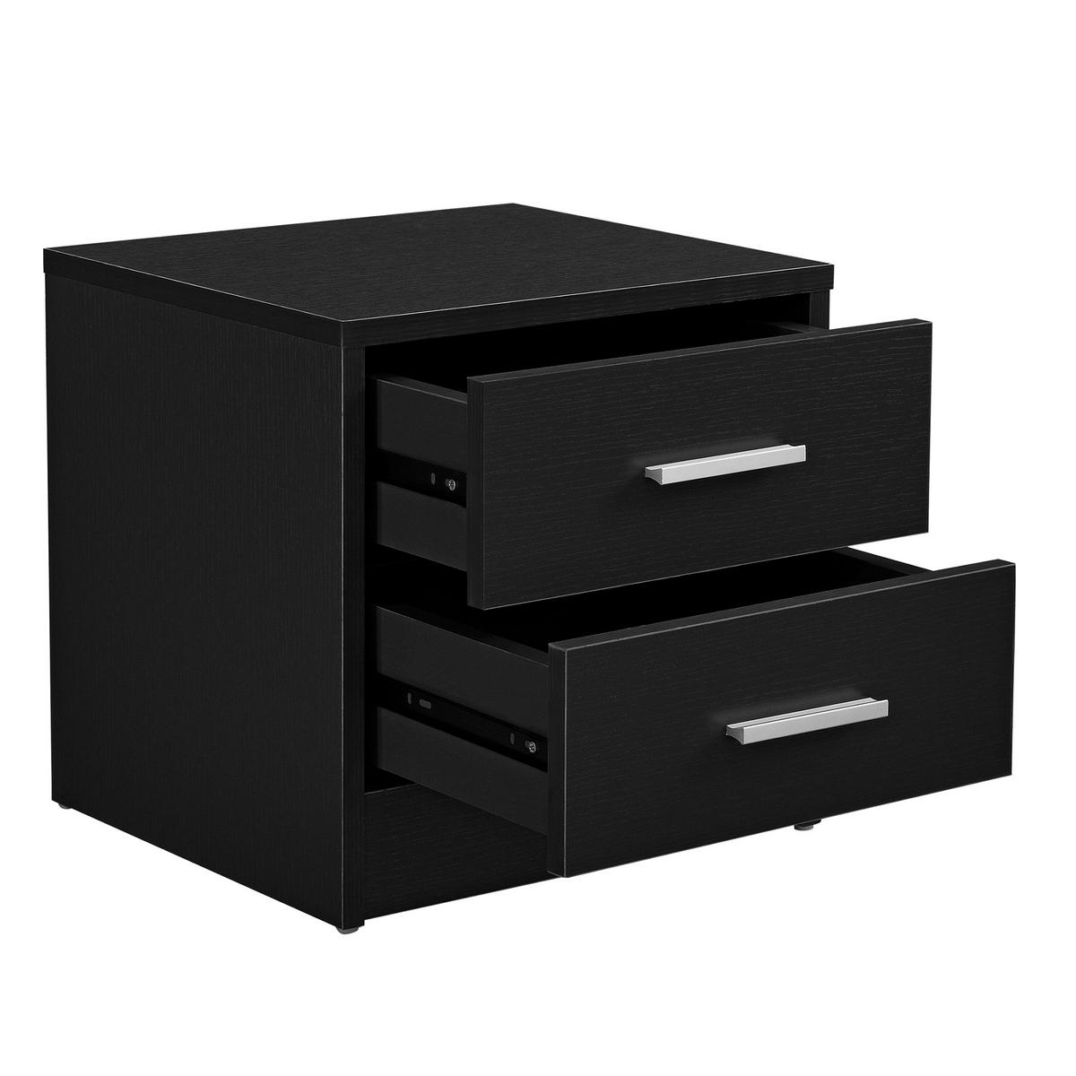 NACHTTISCH Jette - Schwarz, Holzwerkstoff (38/37/34cm) - [en.casa]