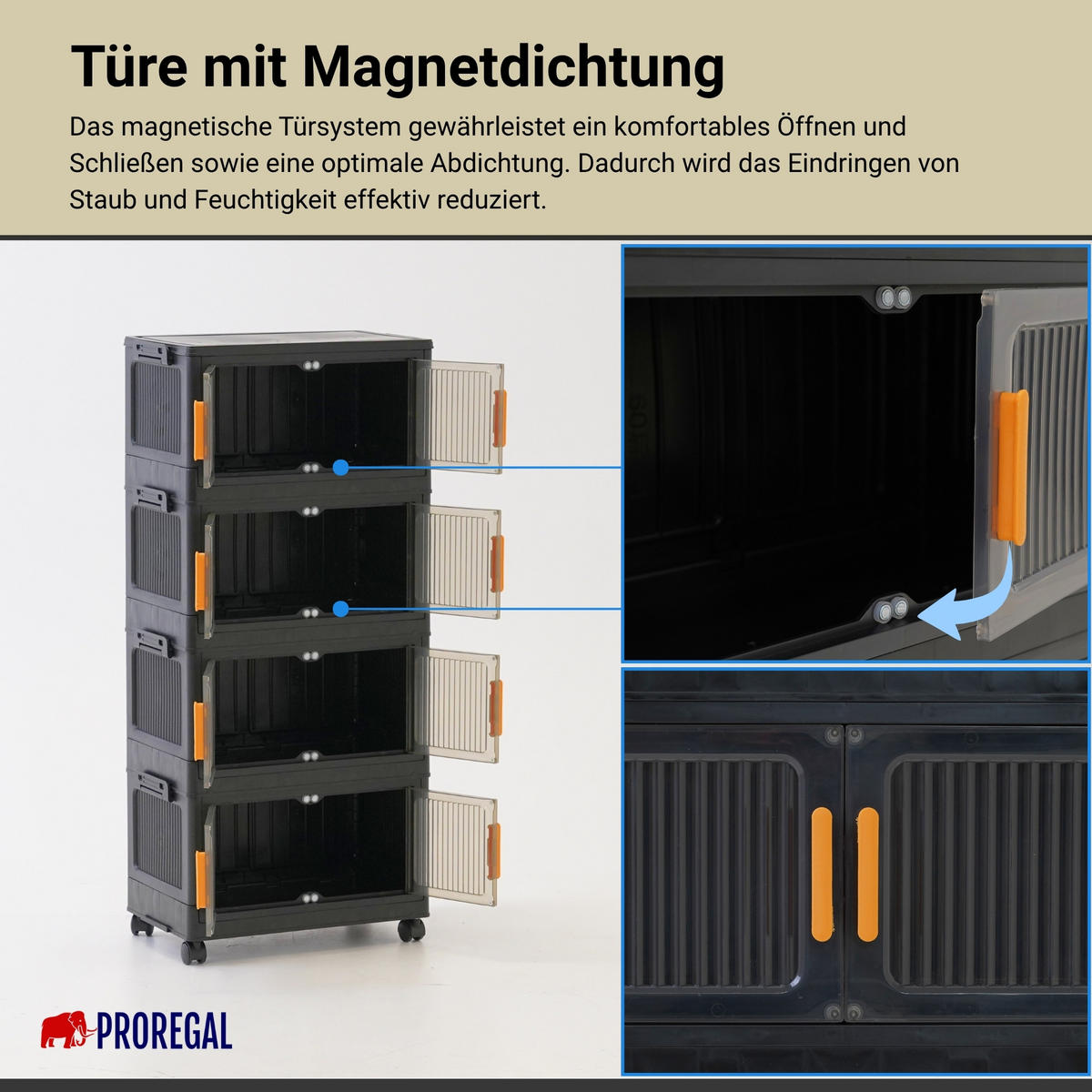 AUFBEWAHRUNGSBOXEN EasyCube stapelbar 4 Ebenen und Rollen 19L Schwarz-Transparent - Schwarz, Kunststoff (39/25.5/26.5cm) - BERLINLODGE