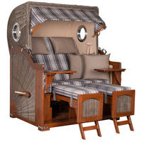 STRANDKORB 2-Sitzer Düne Mahagoni 522 - Braun/Grau, Holz (125/170/80cm) - Mr. Deko