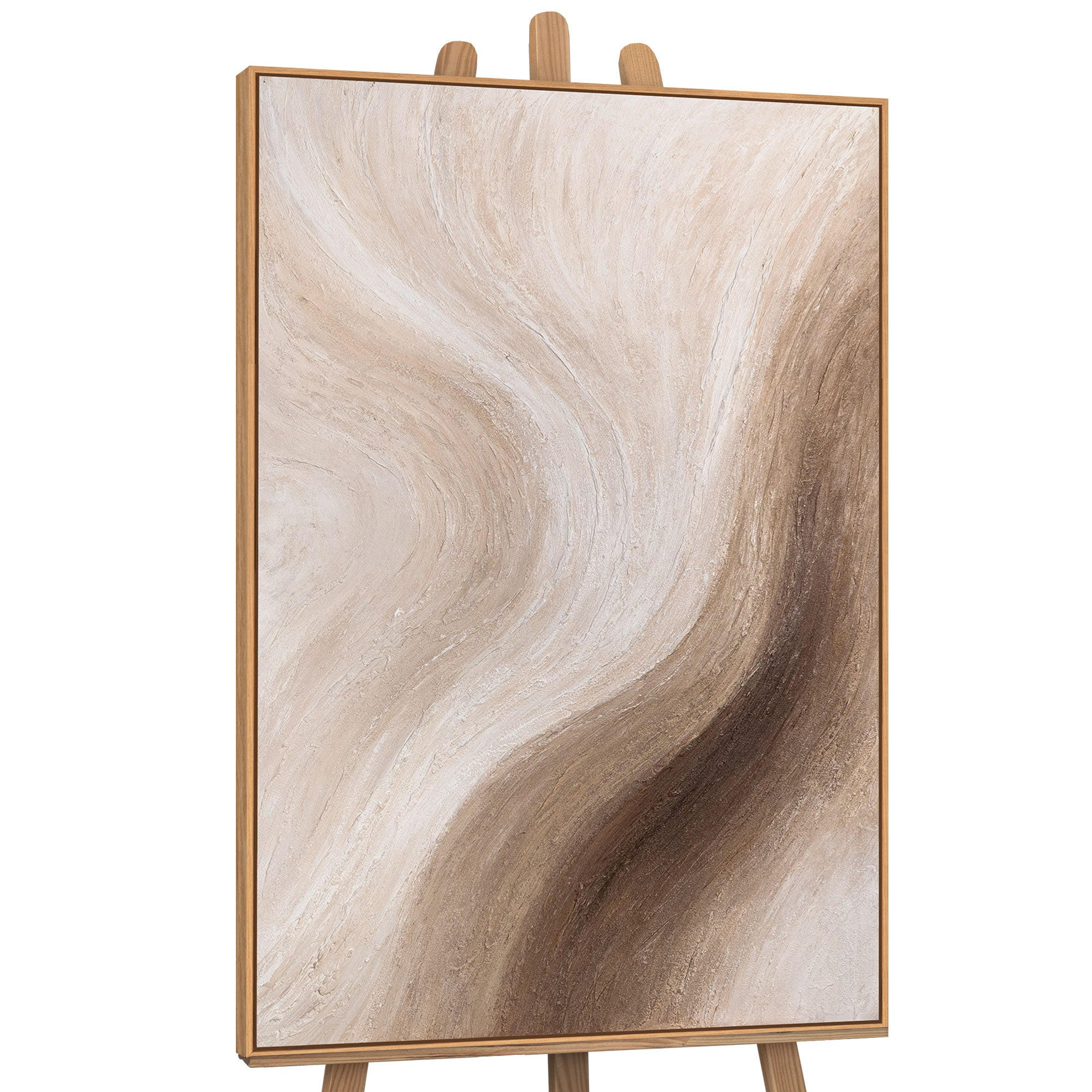 GEMÄLDE Wüstes Flüstern Schattenfugenrahmen Eichefarben 140x100 cm - Eichefarben, Holz (140/100cm) - YS-art gallery