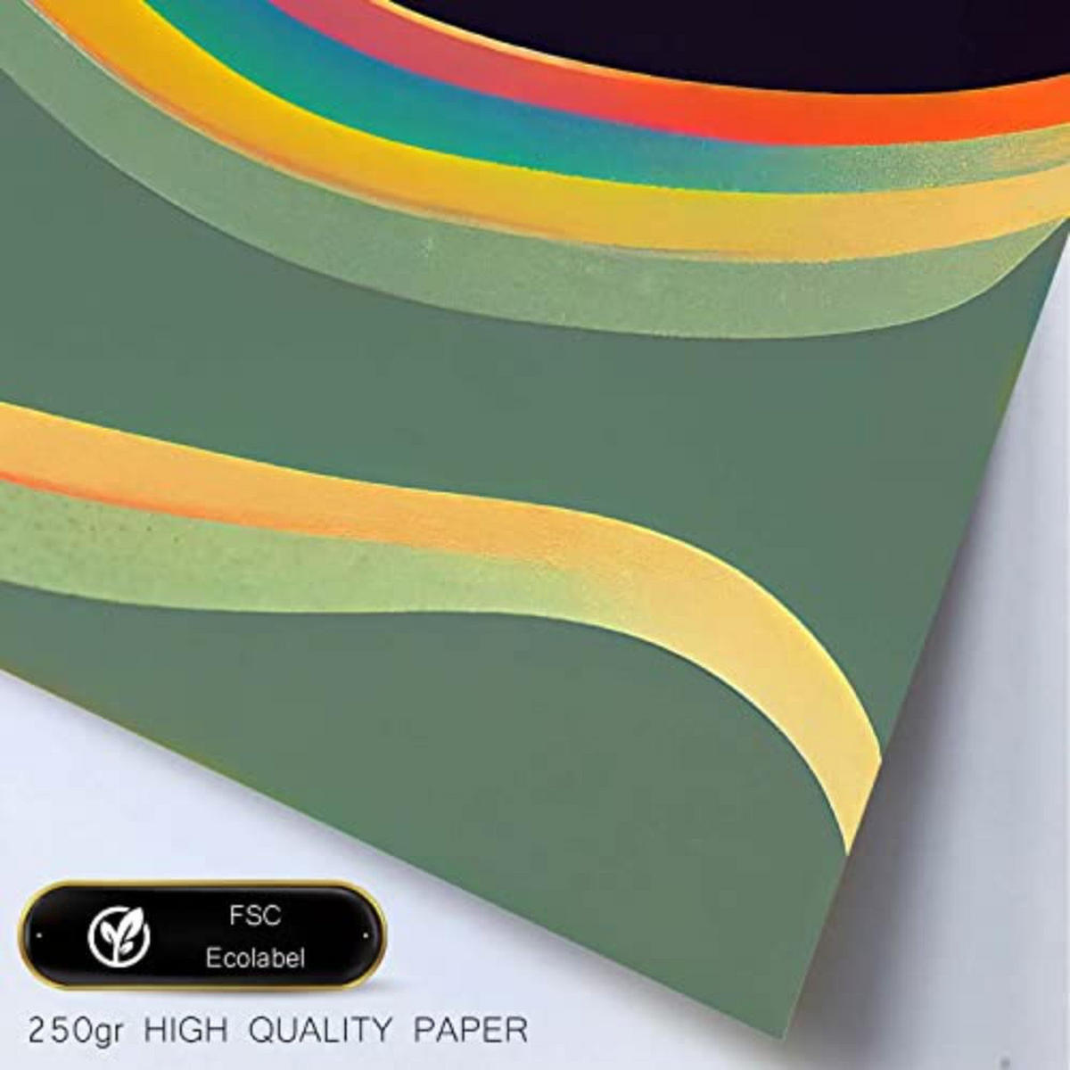 POSTER Set mit 4 Abstrakt Kugel Moderne Galaxien A3 Schwarzer Rahmen - Schwarz, Papier (29.7/3cm) - Nacnic