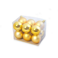 WEIHNACHTSORNAMENTE 12er-Set runde Ornamente gold Mix 4 cm - Goldfarben, Kunststoff (4/4/4cm) - LAALU