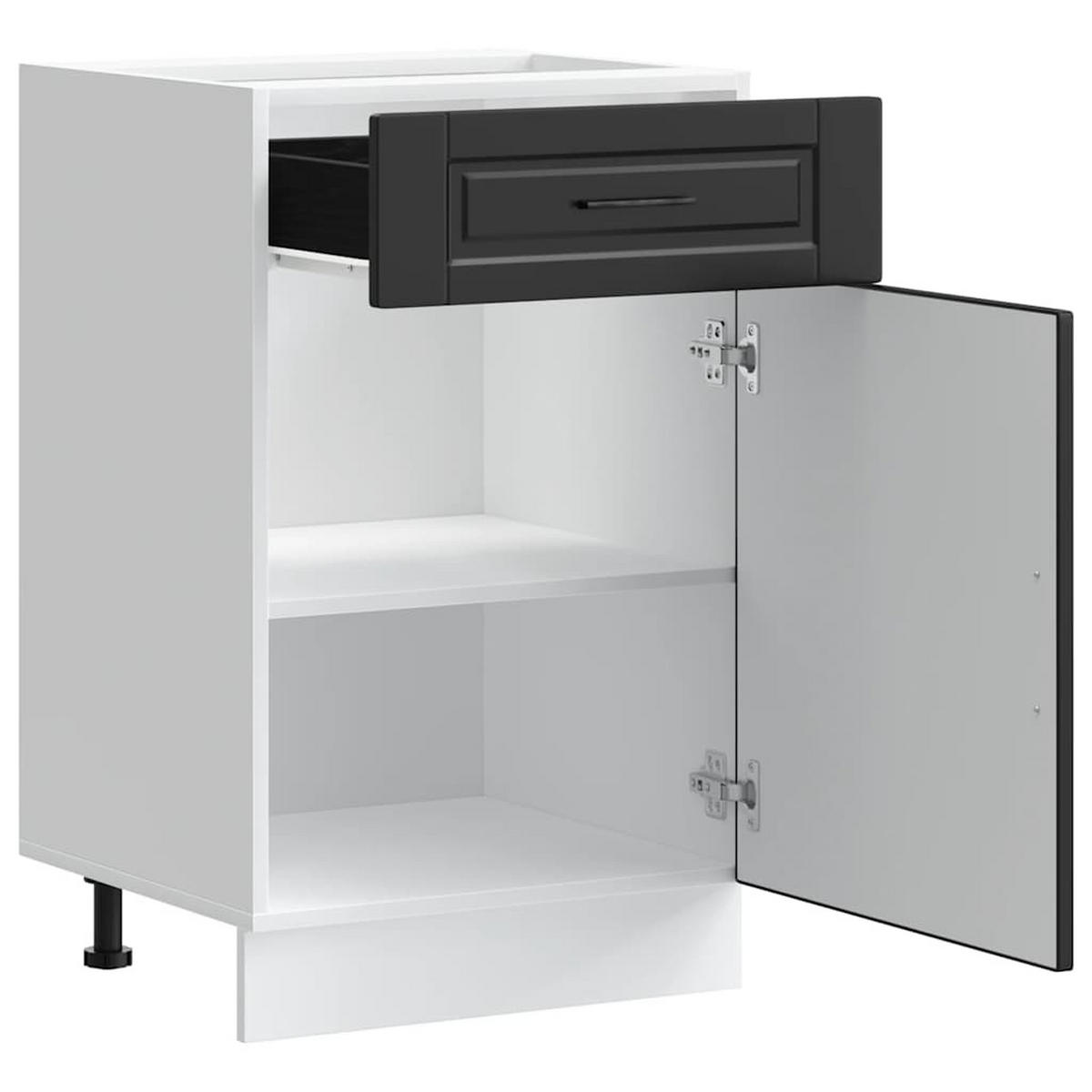 KÜCHENUNTERSCHRANK Porto Schwarz Holzwerkstoff - Schwarz, Holzwerkstoff (46/81.5/50cm) - vidaXL