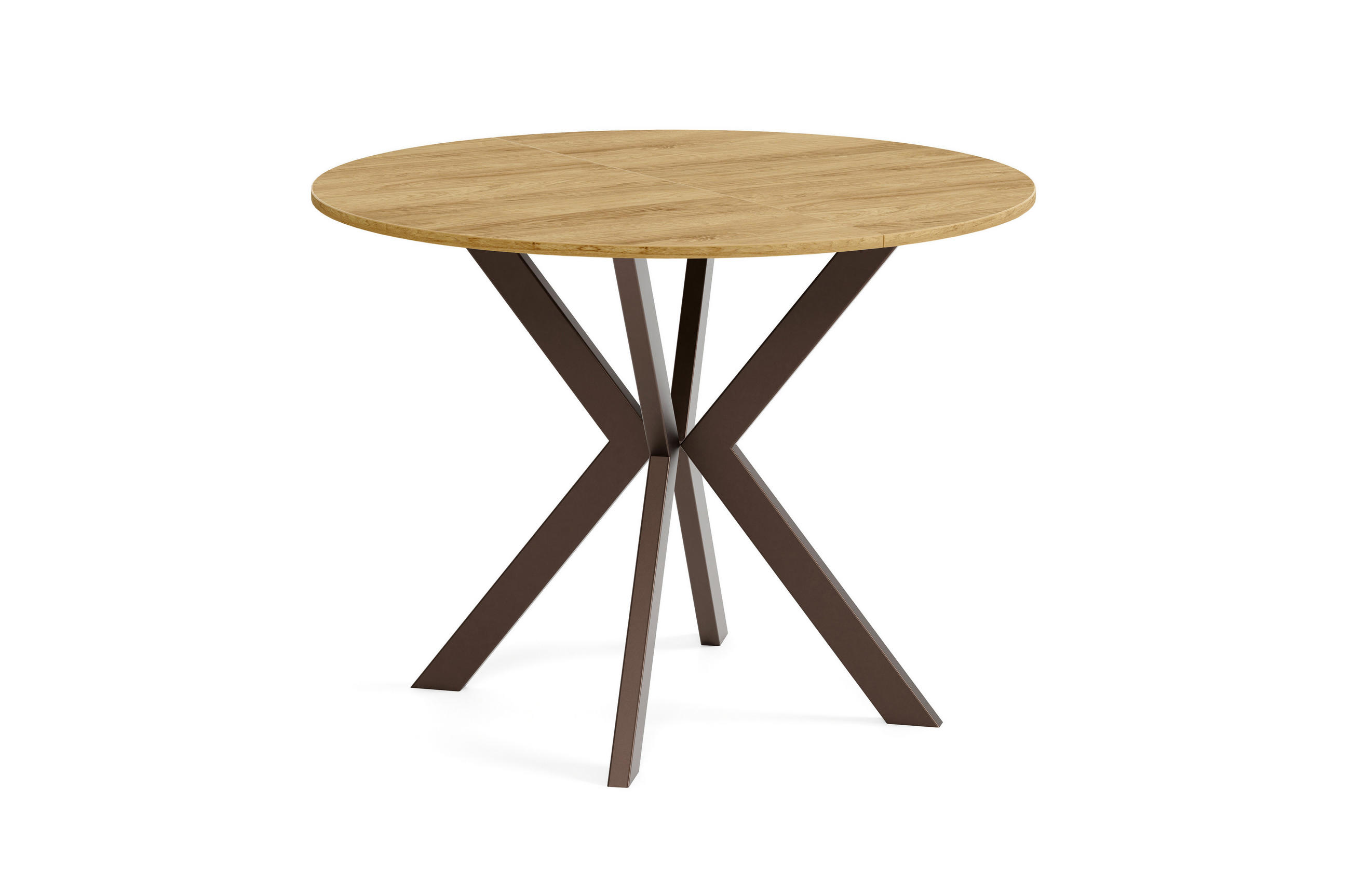Meblini Esstisch Eiche, Braun 90x76x90 cm