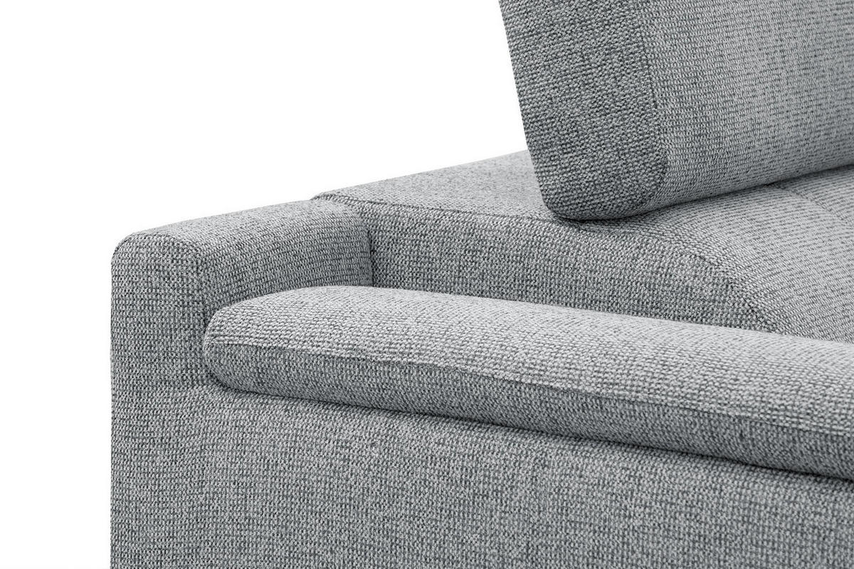 ECKSOFA FIERO 5-Sitzer, silberfarben - Silberfarben/Schwarz, Holzwerkstoff/Textil (269/158cm) - Courtois Laville