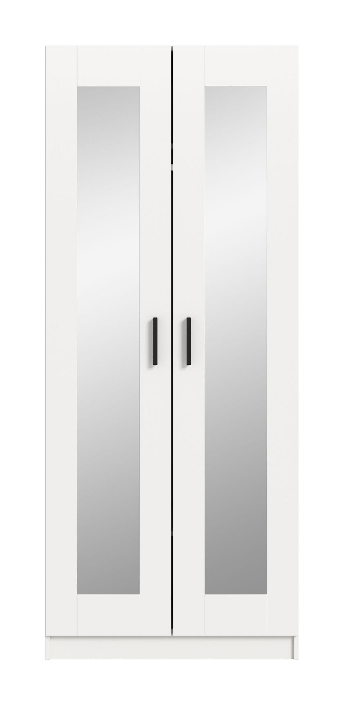 KLEIDERSCHRANK 2-türig VISBY (B/H/T: ca. 80/195/56 cm) in weiß/weiß - Weiß, Holzwerkstoff (80/195/56cm)