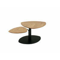 COUCHTISCH höhenverstellbar Coral 110x47x70 Echtholz Wildeiche/Schwarz - Wildeiche/Schwarz, Holz (110/70/70cm) - 58aufmkessel