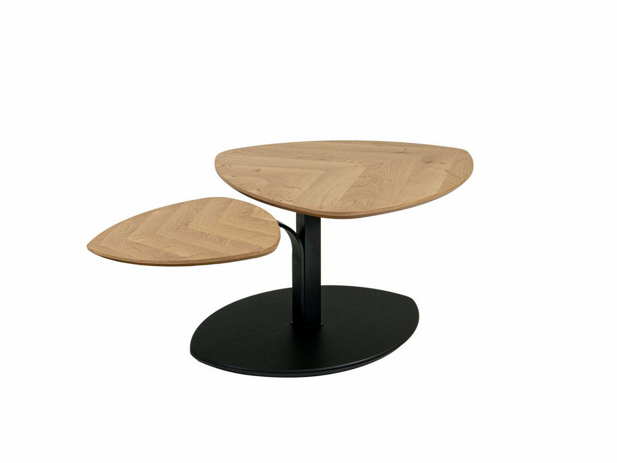 COUCHTISCH höhenverstellbar Coral 110x47x70 Echtholz Wildeiche/Schwarz - Wildeiche/Schwarz, Holz (110/70/70cm) - 58aufmkessel