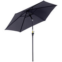 SONNENSCHIRM DE-11415 neigbar, mit Kurbel, Aluminium Grau - Grau, Metall (260/260cm) - ComfortXL