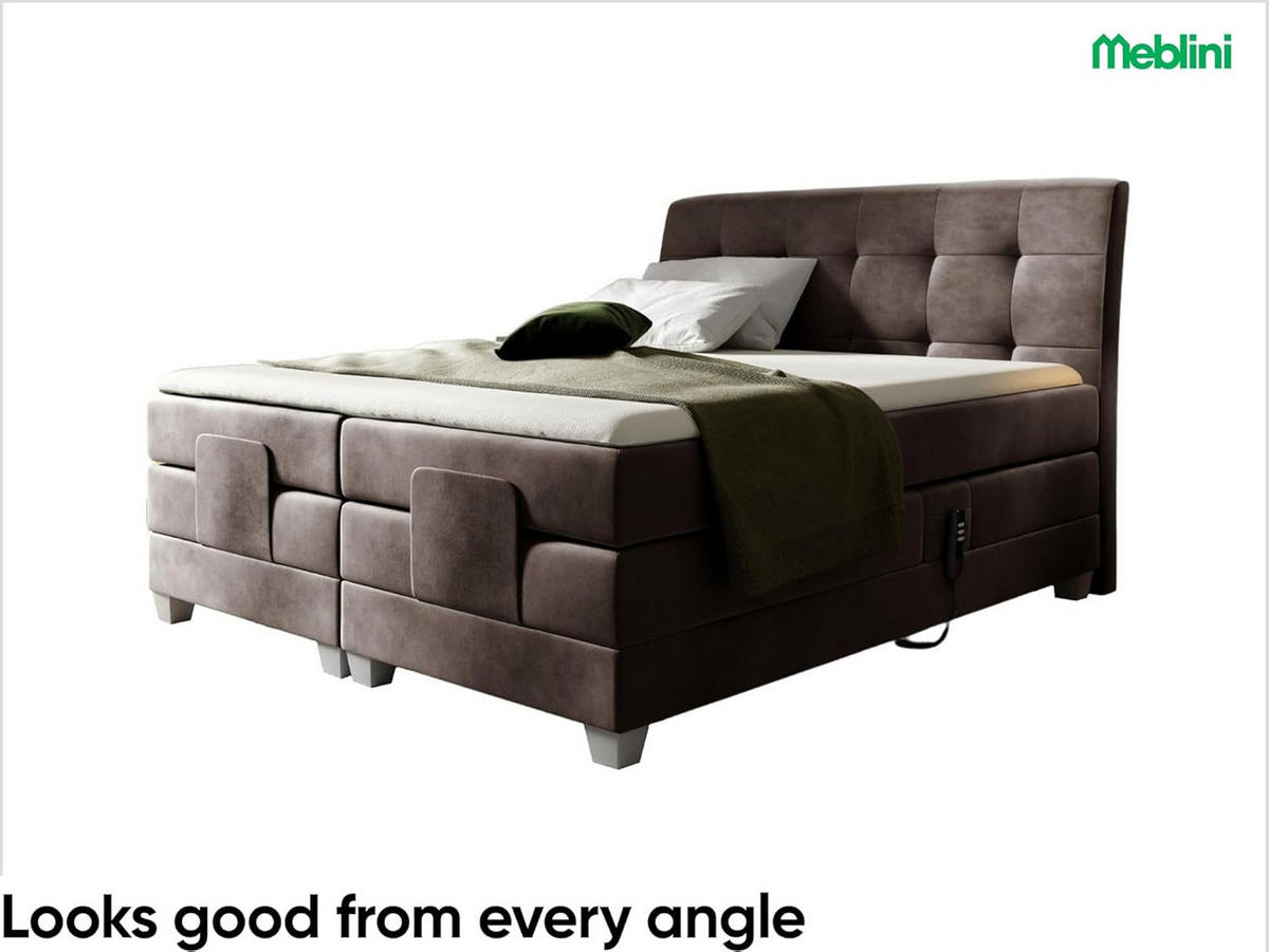 BOXSPRINGBETT DANTE - Braun, Holzwerkstoff (120/200cm) - Meblini
