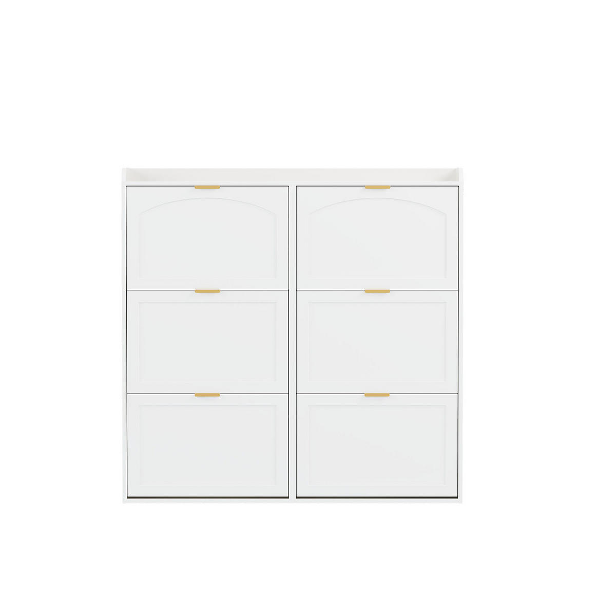SCHUHSCHRANK 120/23/118 cm weiß aus MDF mit 6 Klappfächern - Weiß, Holzwerkstoff (120/118/23cm) - OKWISH