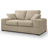 SOFA beige Strukturstoff, Couch 2-Sitzer 182 cm mit Premium Kaltschaum - Beige/Schwarz, Holz/Textil (182/90/93cm) - Inn.Furn