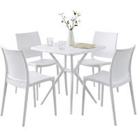 GARTENMÖBEL-SET Greta 4 Stühle 156x156x81cm Kunststoff Weiß Balkonset - Weiß, Kunststoff - DELUKE