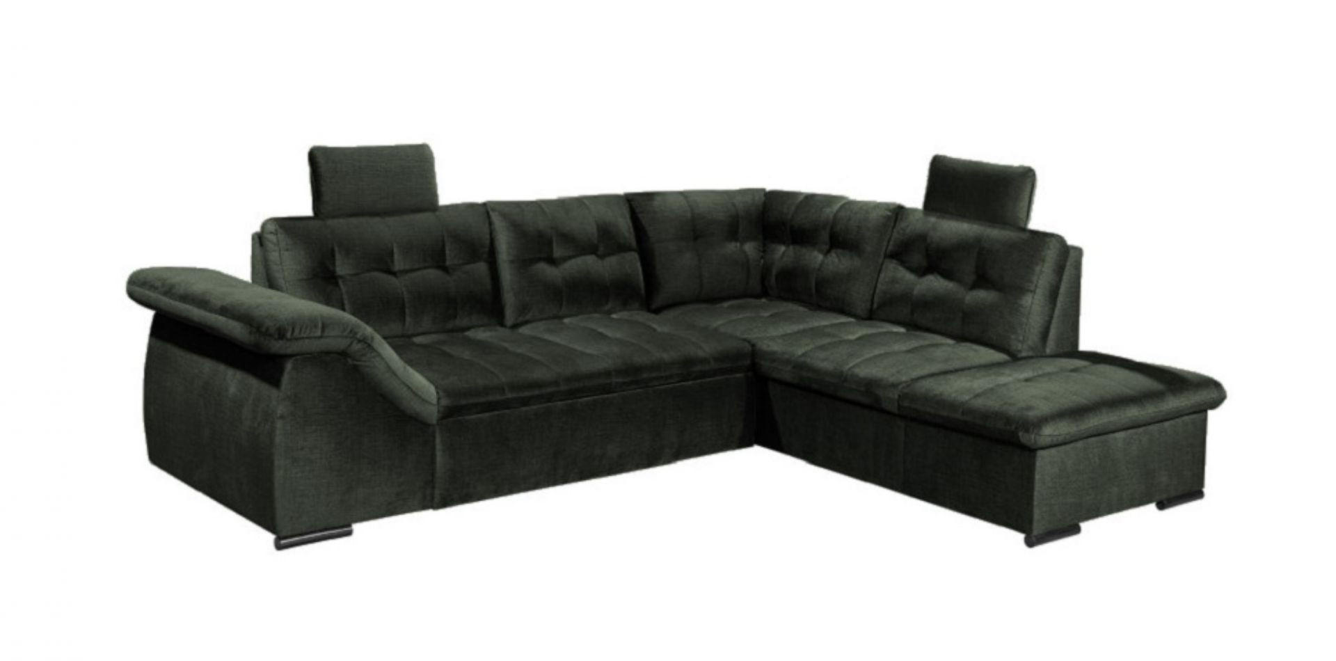 ECKSOFA mit Schlaffunktion und Bettkasten - Grün, Kunststoff/Textil (217/283cm) - ed exciting design