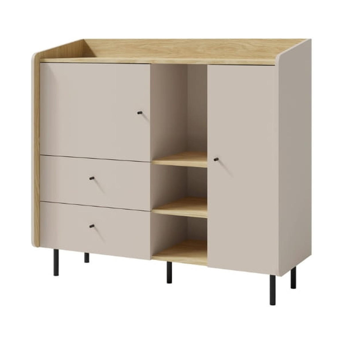 KOMMODE – 125 cm – ALESSIO System – Beige - Beige, Holzwerkstoff (125/115/42cm) - hi-markt