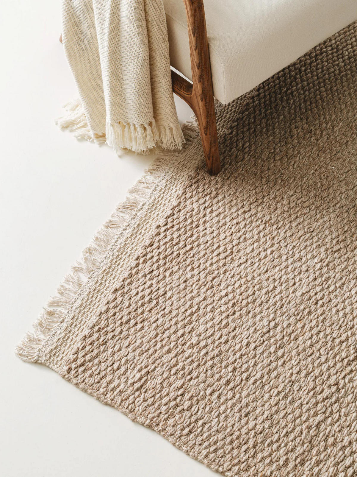 WOLLTEPPICH Lana Beige 120x170 cm - Beige, Textil (120/170cm) - benuta Pure
