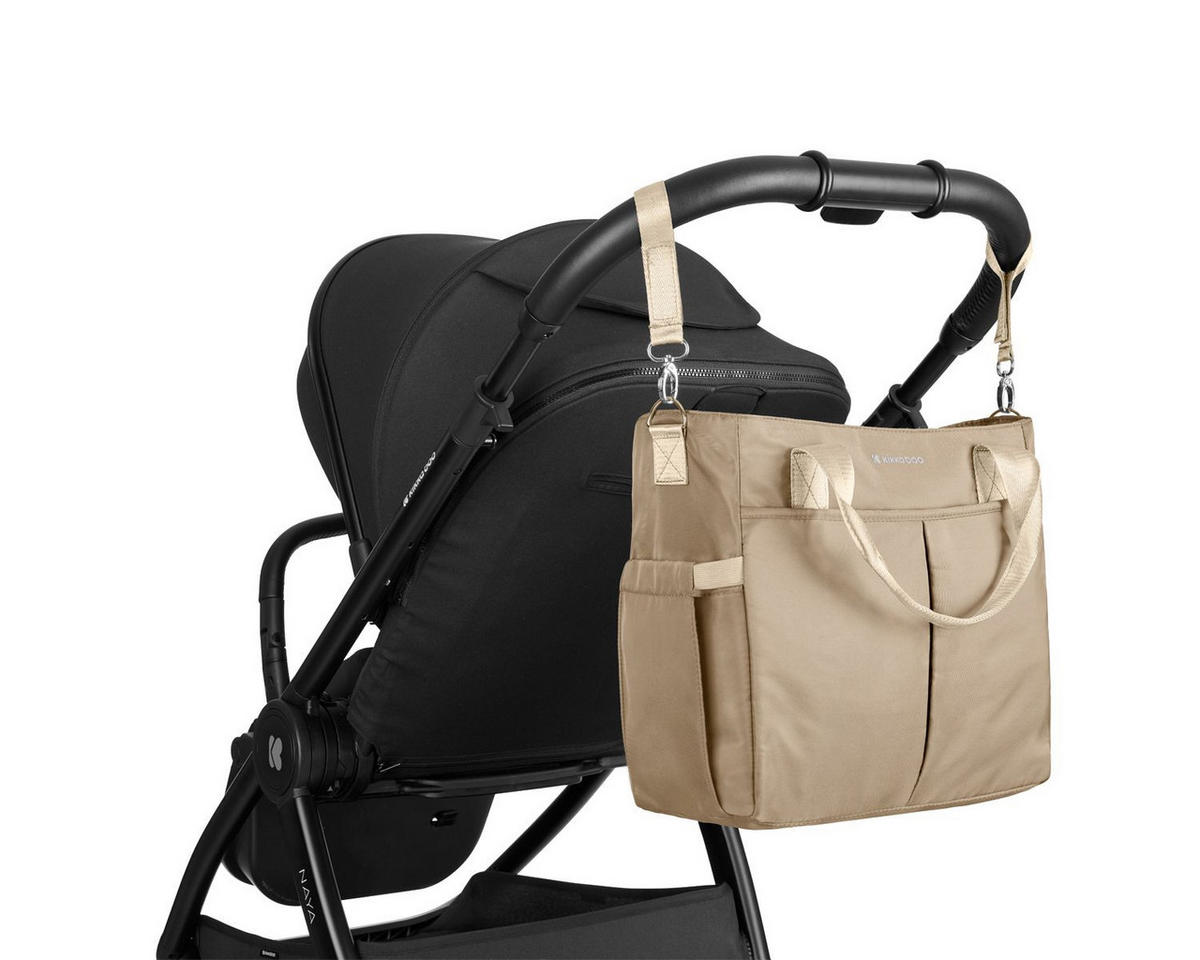WICKELTASCHE Brielle beige wasserfest, Kinderwagenclips, Wickelunterlage, Reißverschluss - Beige, Textil (5/30/40cm) - Kikka boo
