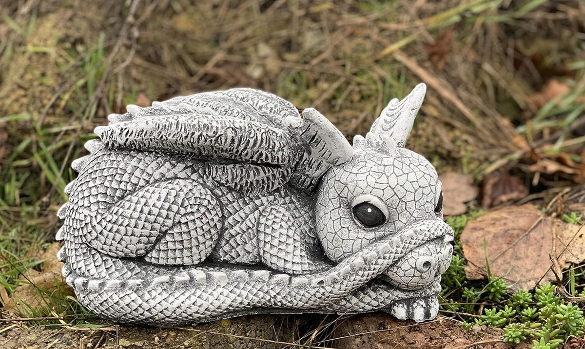 STEINFIGUR Drache Gonzo frostfest wetterfest Gartenfigur - Grau, Stein (13/23/13cm) - stoneandstyle