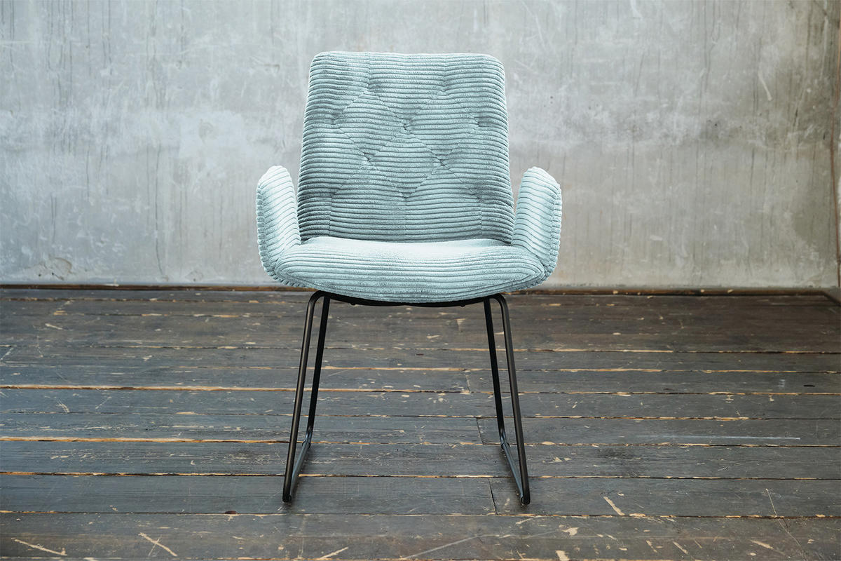 STUHL NEW CHARME Hellblau Cord - Hellblau, Textil (59/87/66cm) - KAWOLA