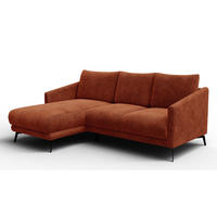 ECKSOFA VILT 3-Sitzer, orange - Schwarz/Orange, Holzwerkstoff/Textil (221/156cm) - Courtois Laville