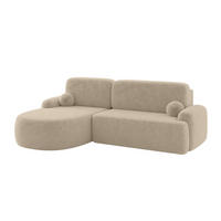 ECKSOFA mit Schlaffunktion und Bettkasten LIRA-L - 264x172x89 Hellbeige - Cappuccino, Holzwerkstoff/Textil (264/172cm) - ALTDECOR