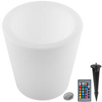 LEUCHTZYLINDER Luminous Curve Cooler,38 x 40 cm, inkl. Erdspieß,weiß - Weiß, Kunststoff (38/38/40cm) - tectake
