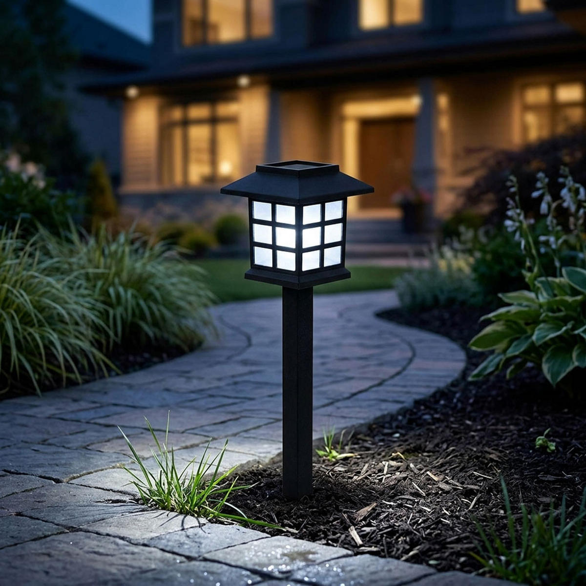 LED SOLARLEUCHTE Schwarz Laterne - Schwarz, Kunststoff (8.5/8.5/38cm)