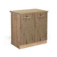 SPÜLENUNTERSCHRANK R-Line Artisan-Eiche 80 cm, AP Eiche - Honigeiche/Eiche Wotan, Holzwerkstoff (80/81.6/60cm) - Vicco