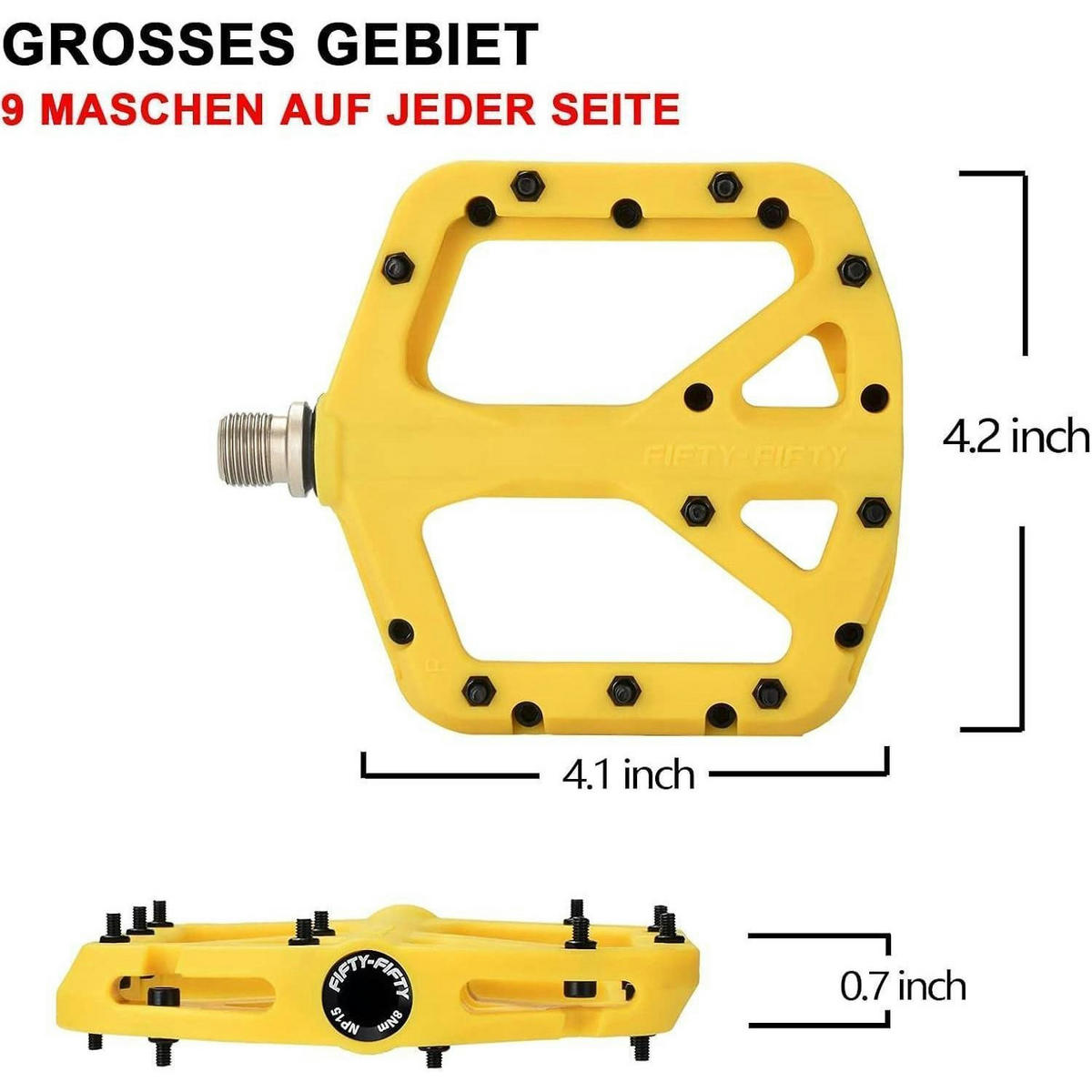 FAHRRADPEDALE Nylon Composite Gelb - Gelb, Kunststoff (10.6/1.5/10.6cm)