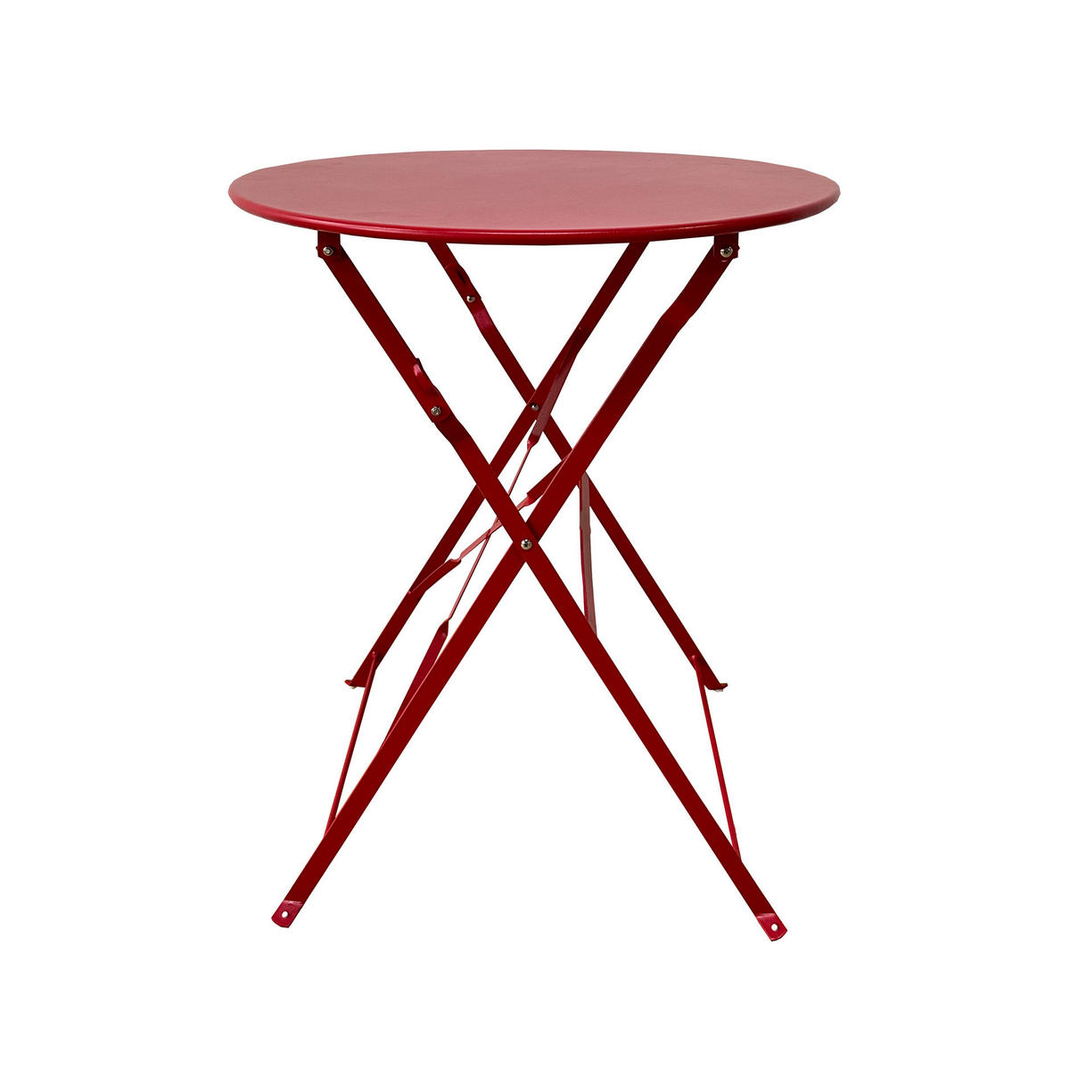 BISTRO-TISCH MIT 2 STÜHLEN Rot 60/60/71 cm - Rot, Metall - Mobili Rebecca