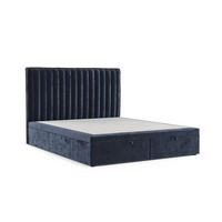 POLSTERBETT Keva mit Stauraum 120/200 cm Marineblau im Lotta Stoff - Schwarz/Dunkelblau, Holz/Holzwerkstoff (120/200cm) - AltaBeds