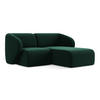 ECKSOFA Rechts Samt Stoff Grün - Dunkelgrün/Schwarz, Holzwerkstoff/Kunststoff (178/166cm) - Makamii