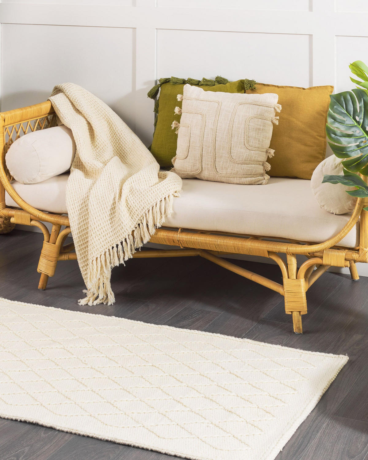 KURZFLOR-TEPPICH Erzin 150/80 cm - Weiß, Textil (80/150cm) - Beliani