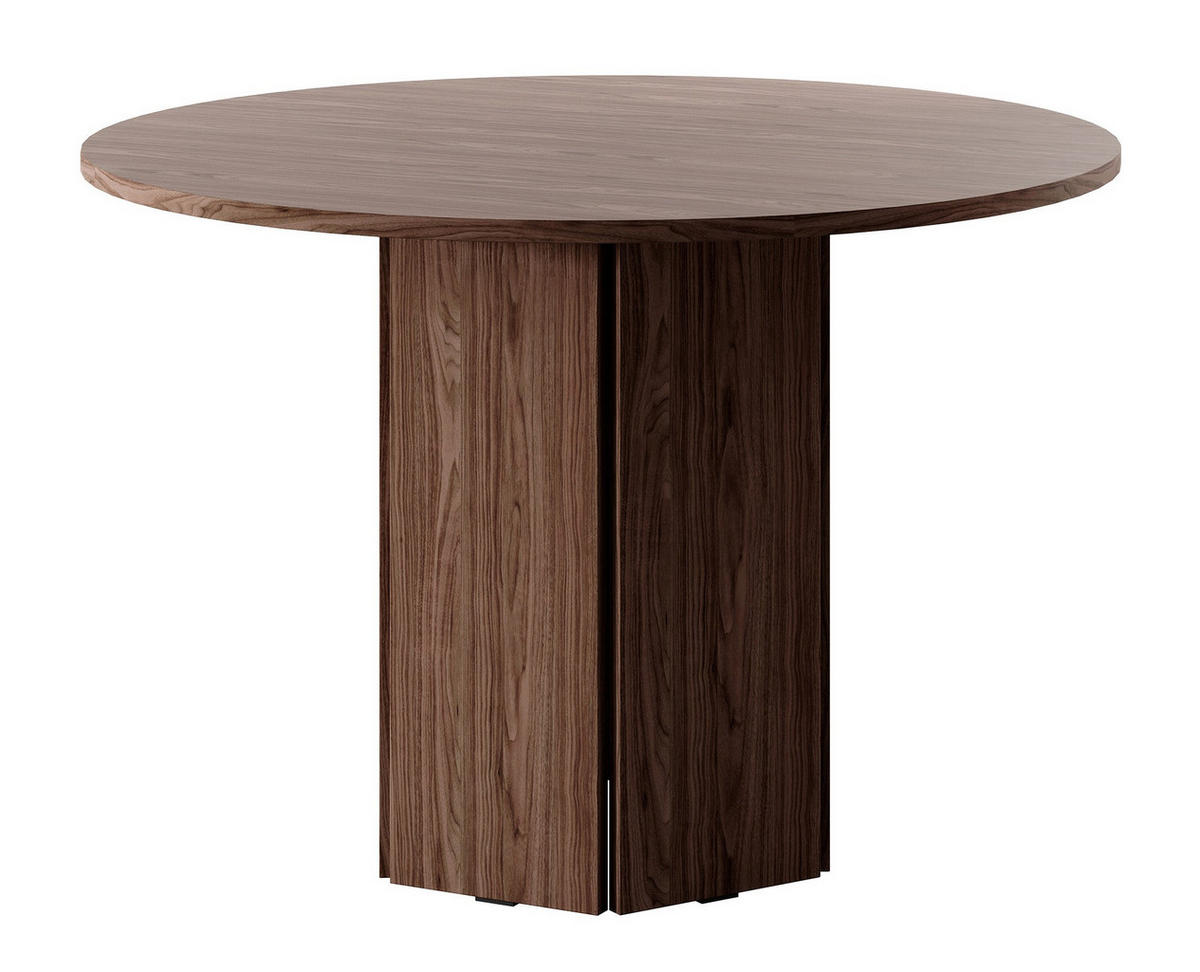 ESSZIMMERTISCH Hexa Nussbaum Wisconsin rund 110 cm - Nussbaumfarben/Braun, Holzwerkstoff (110/110/75cm) - Selsey