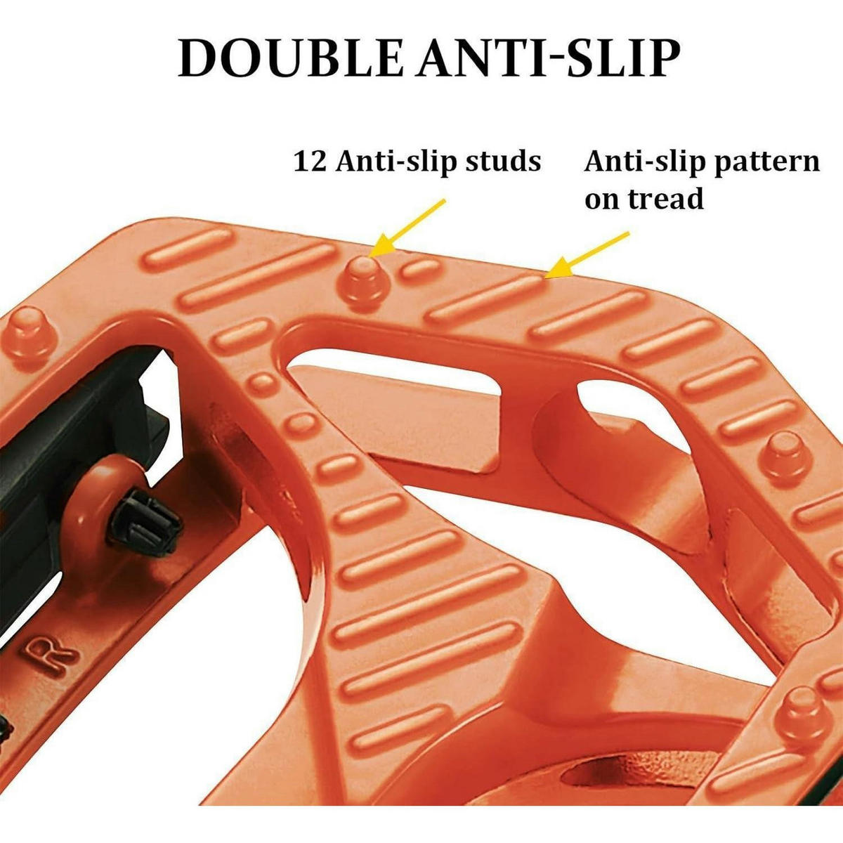 FAHRRADPEDALE 9/16" MTB Pedale mit 3 gedichteten Lagern Orange, CNC Aluminium Flachpedale mit Anti-Rutsch - Orange, Metall (10/1.5/12.5cm)