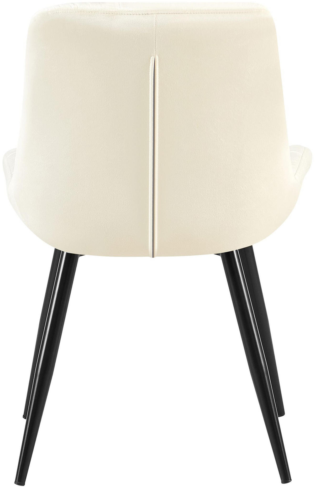 STUHL 2er Set Samt Creme - Creme/Schwarz, Textil/Metall (56/85/63cm) - CLP
