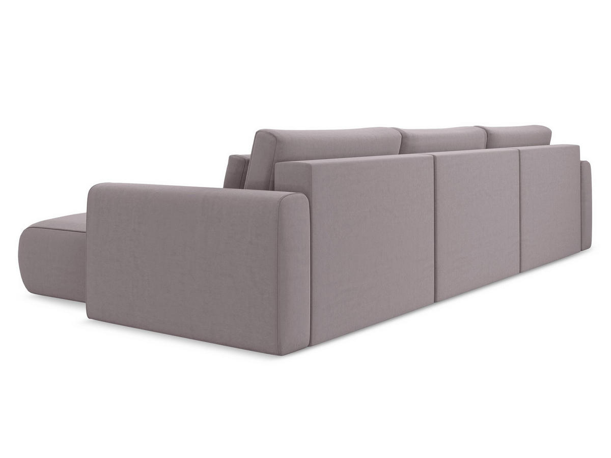 WOHNLANDSCHAFT Samt Stoff Violett - Lila/Flieder, Kunststoff/Textil (340/82/149cm) - Makamii