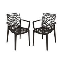 GARTENSTUHL 2er Set Ivar Schwarz Gartenstühle - Schwarz, Kunststoff (58/81/52cm) - DELUKE