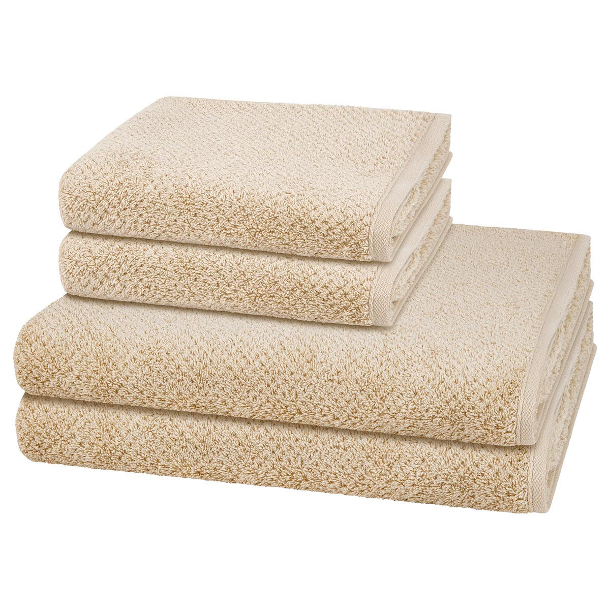 FROTTIERSET Pure 4-teilig - Beige, Textil (50/100cm) - Cawö