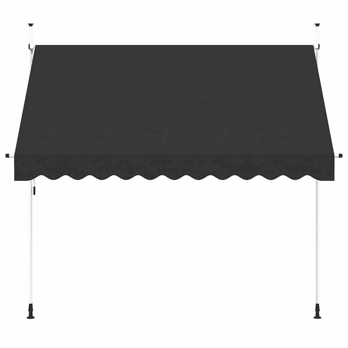 EINZIEHBARE Markise Handbetrieben 300 cm Anthrazit - Anthrazit, Textil (300/1/1cm) - furnicato