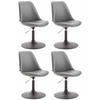 DREHSTUHL 4er Set Lederlook grau - Schwarz/Grau, Textil/Metall (48/76/57cm) - CLP