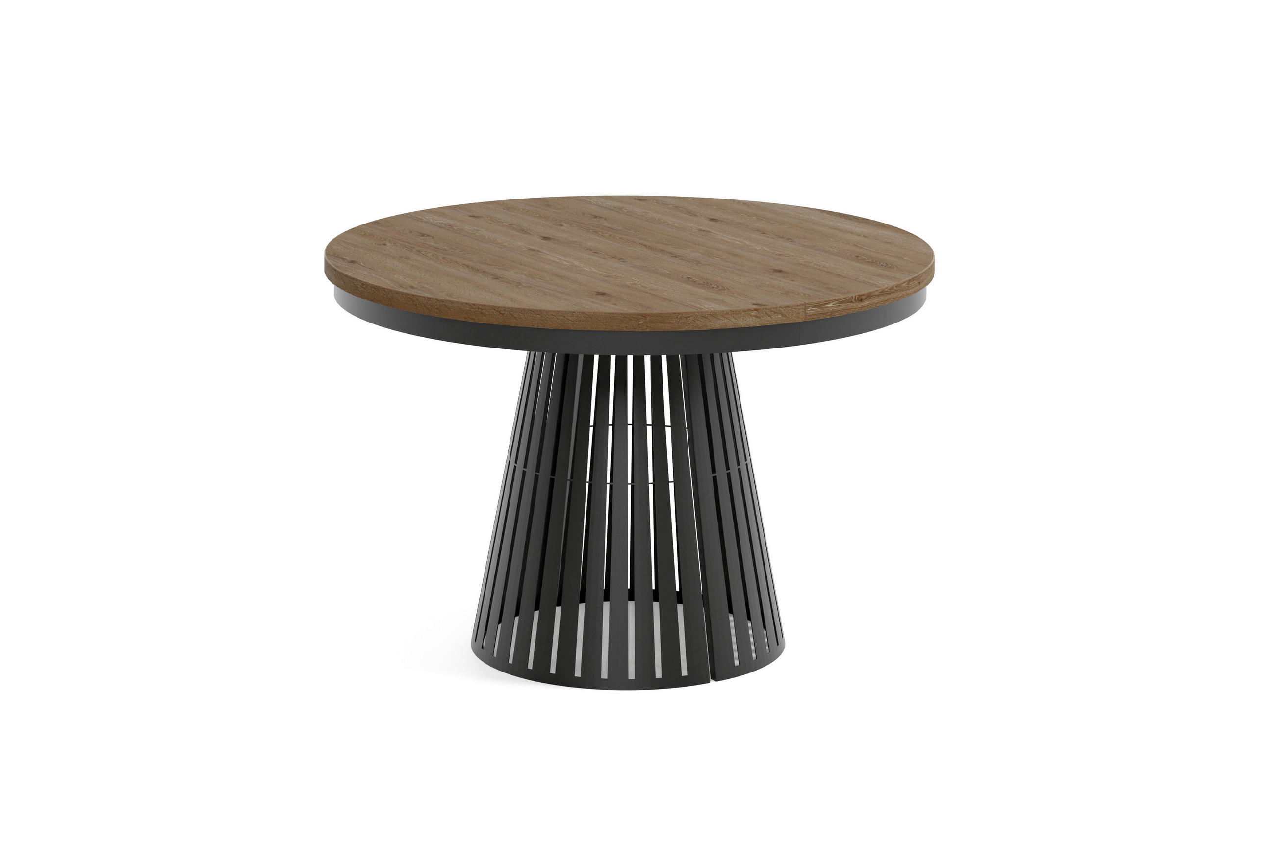 ESSTISCH Cone Bis - Wildeiche/Schwarz, Holzwerkstoff/Metall (120/120/76cm) - Meblini