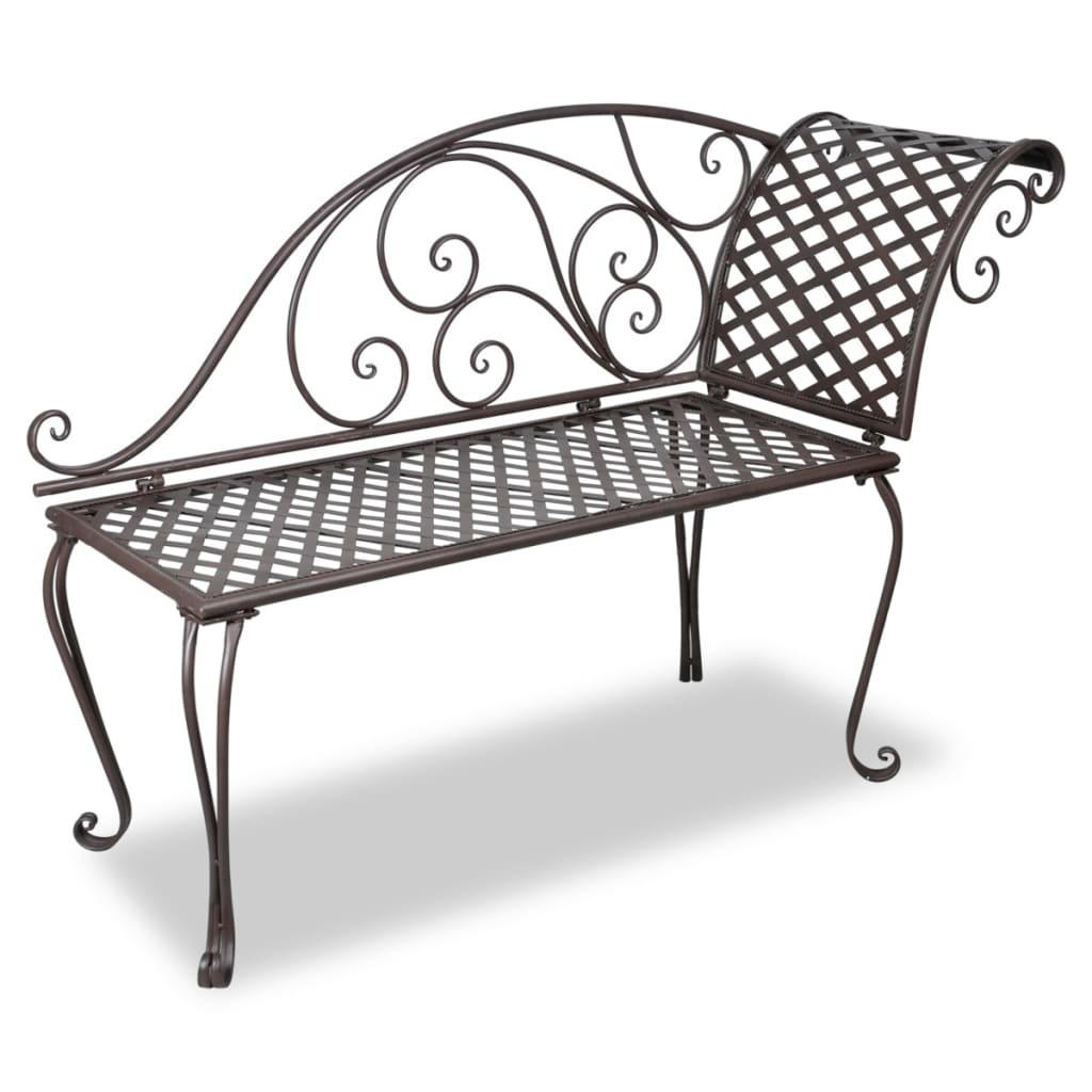 GARTEN-CHAISELONGUE 128 cm Stahl Antik Braun - Braun, Metall (46/88/128cm) - furnicato