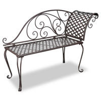 GARTEN-CHAISELONGUE 128 cm Stahl Antik Braun - Braun, Metall (46/88/128cm) - furnicato