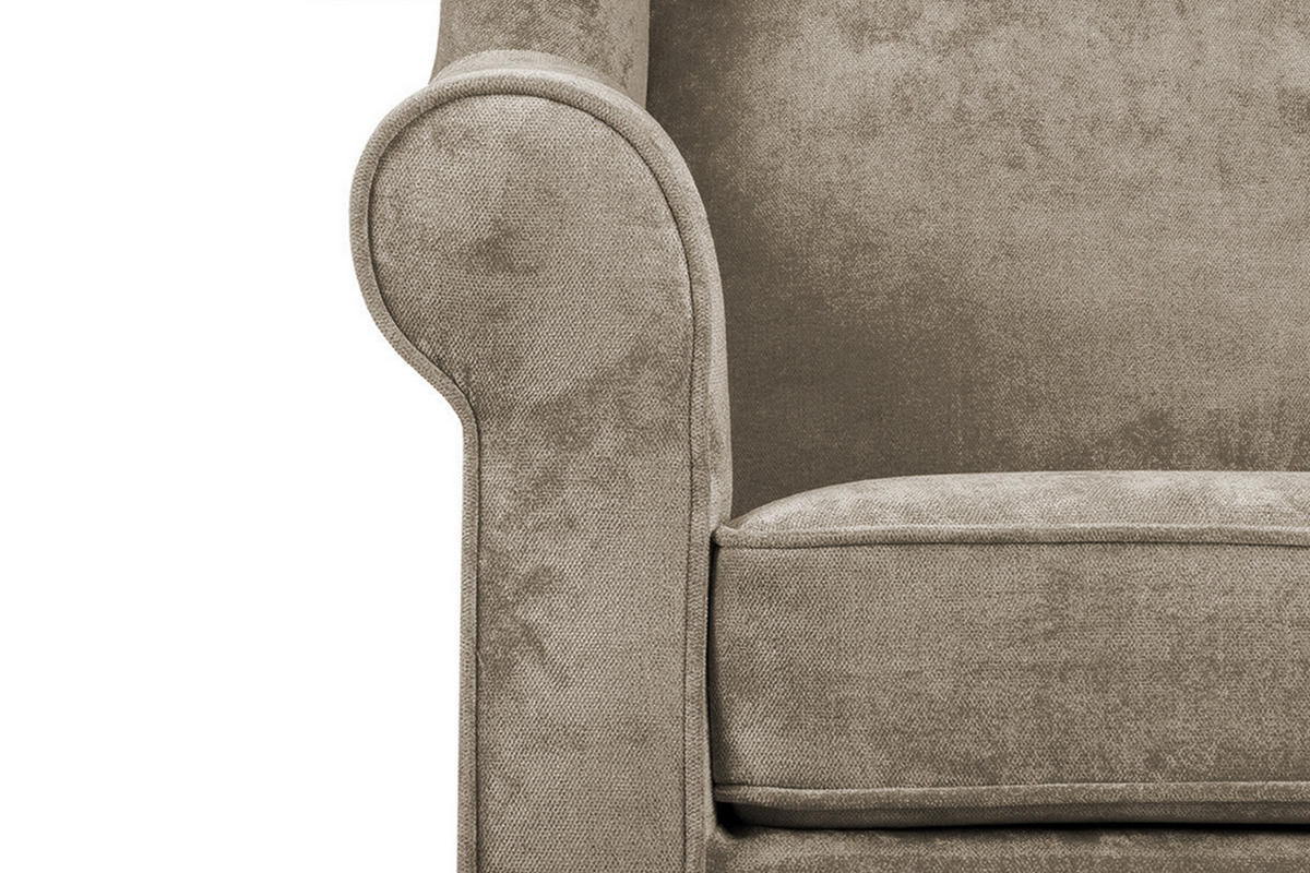 OHRENSESSEL MILES Massivholzbeine, Beige - Beige, Holzwerkstoff/Buchenholz (82/105/97cm) - KONSIMO®
