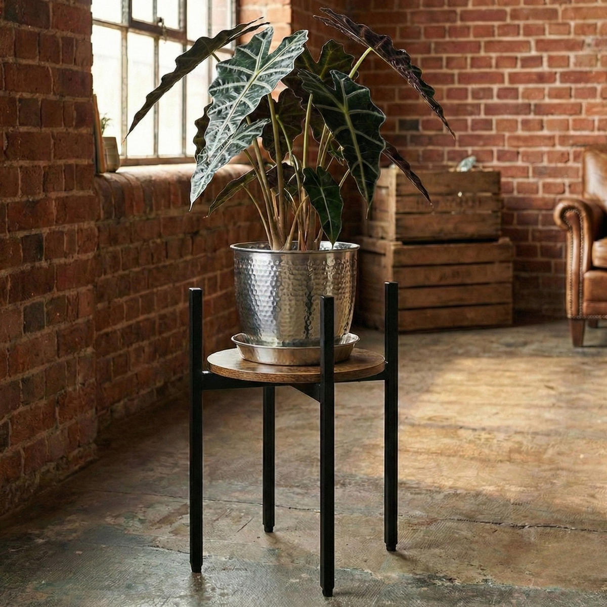 BLUMENSTÄNDER Lum 32/41 cm - Braun, Holzwerkstoff (32/41/32cm) - EDAXO