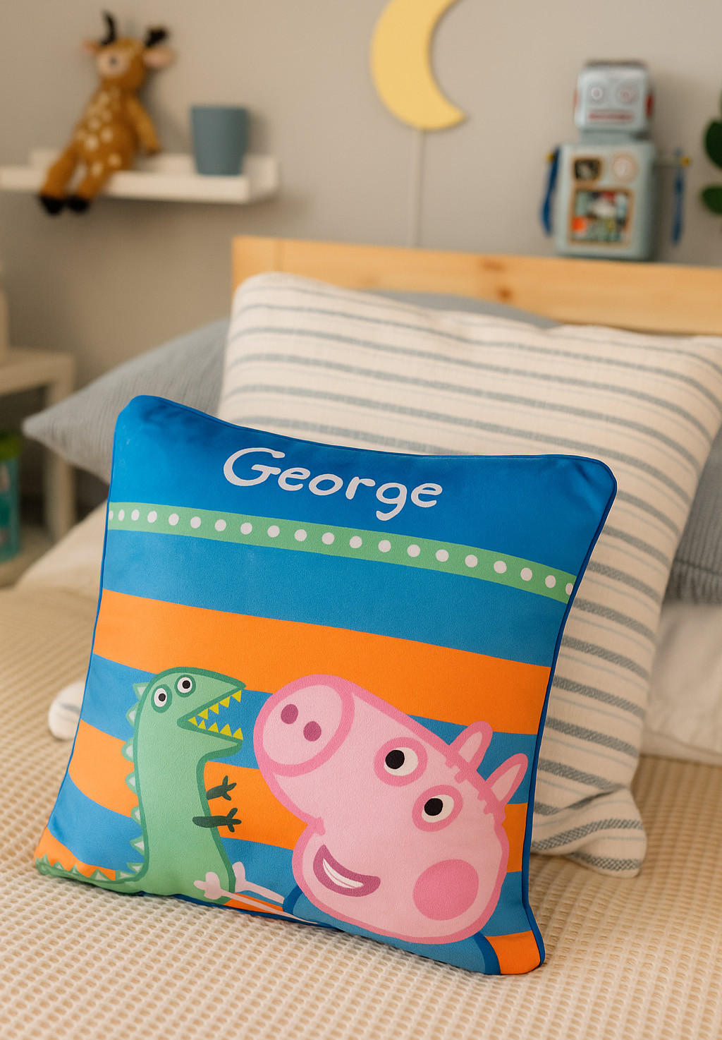 KINDERKISSEN Peppa Wutz George / Schorsch Blau 30 x 30 cm - Blau, Textil (30/30cm) - United Labels