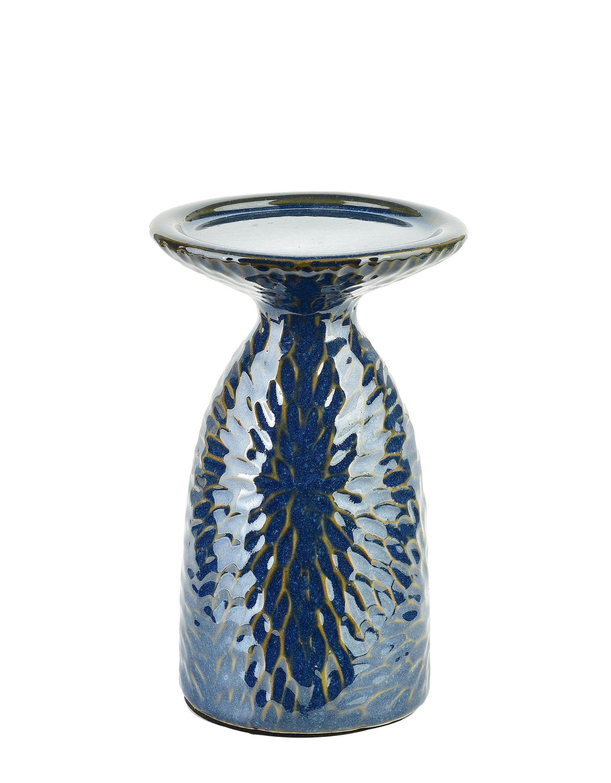 KERZENSTÄNDER Yarine Blau 11/9/17 cm Keramik - Blau, Keramik (9/17/11cm) - Mondex