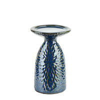 KERZENSTÄNDER Yarine Blau 11/9/17 cm Keramik - Blau, Keramik (9/17/11cm) - Mondex