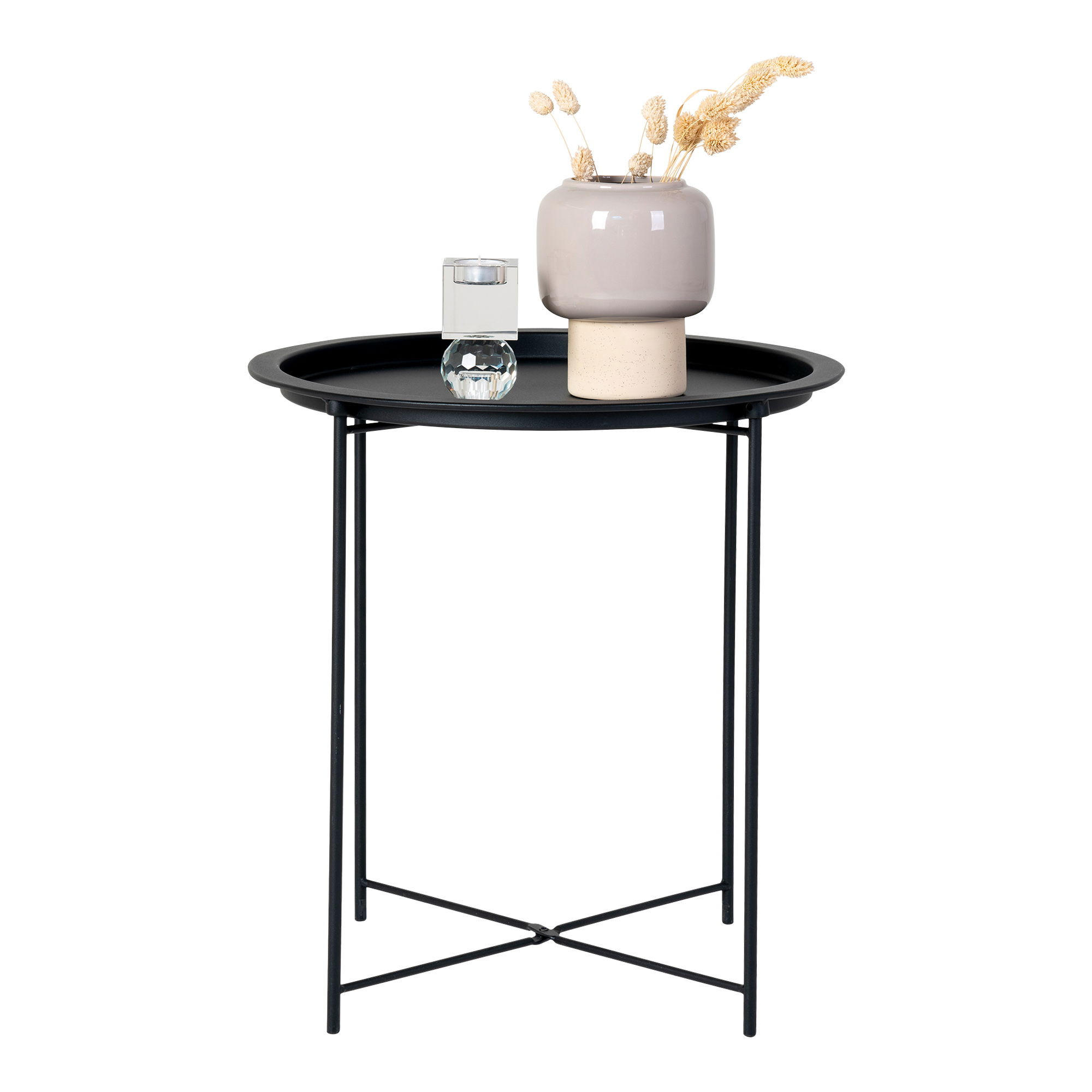 BEISTELLTISCH Bastia Stahl Schwarz - Schwarz, Metall (47/47/50cm) - tinkaro